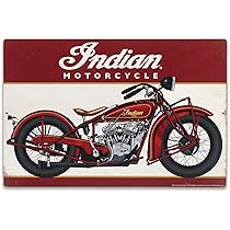 Open Road Brands Indian Motorcycle Company Red Scout Metal Sign